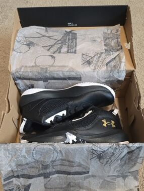 Under Armour Black, White & Gold Athletic Sneakers